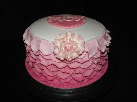 Pink Rose Petal Fondant Cake