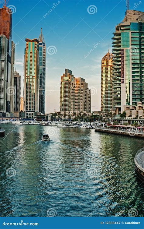 Dubai Marina At Sunset United Arab Emirates Editorial Photography