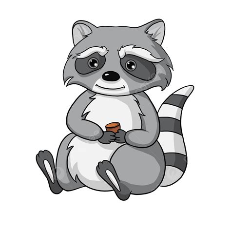 Raccoon Holding Nuts In Hand Clipart Cute Raccoon Raccoon Clipart