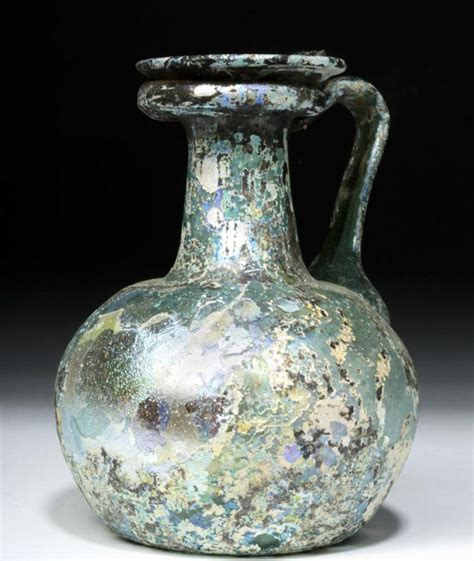Sold At Auction Incredibly Iridescent Roman Glass Pouring Vessel