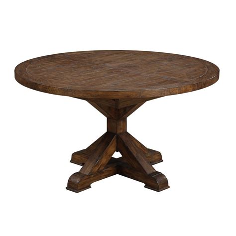 Dodson Brindled Pine 54 Inch Round Dining Table With Extension Leaf