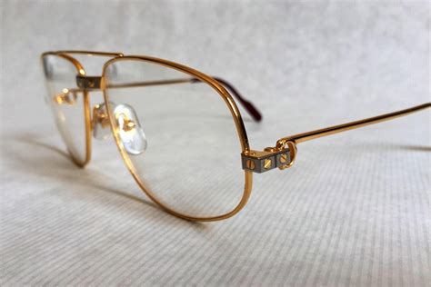 Cartier Romance Santos Vintage Glasses 18k Gold Plated Including