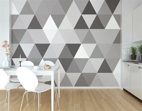 Triangular Geometric Pattern Wall Mural Wallpaper Mural Ohpopsi