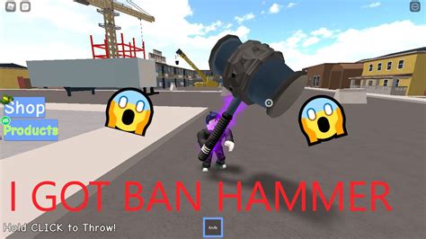 Getting Ban Hammer Roblox Knife Simulator Youtube