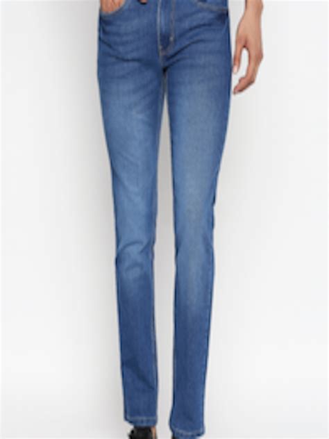 Buy People Men Blue Slim Fit Mid Rise Clean Look Stretchable Jeans