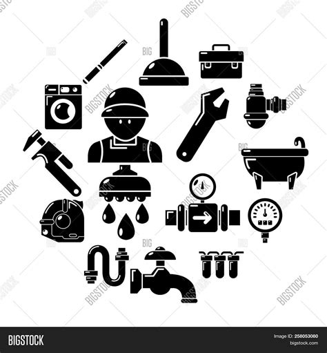 Plumber Symbols Icons Image And Photo Free Trial Bigstock