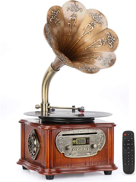 Gramophone Record Player Retro Turntable With Wireless Amazon Co Uk Electronics