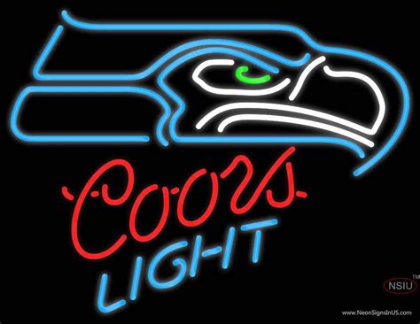 Coors Light Neon Seattle Seahawks Nfl Real Neon Glass Tube Neon Sign