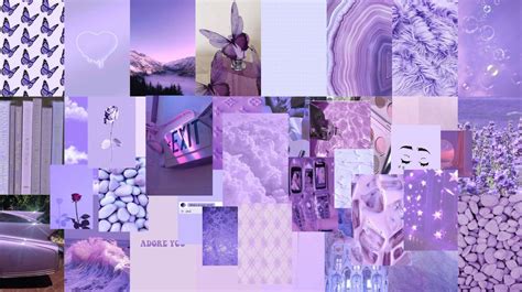 Aesthetic Lavender Collage Kit 40 Pcs In 2021 Purple Wallpaper