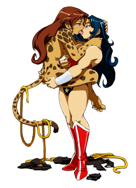 Cheetah And Wonder Woman Lesbian Kiss Wonder Woman And Cheetah