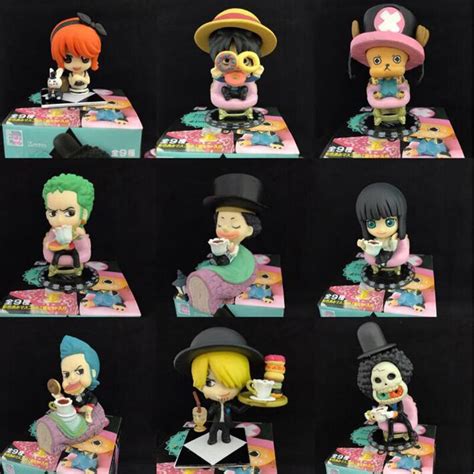 one piece anime peripheral nendoroid collection toy decoration cartoon 9pcs set cute figurine