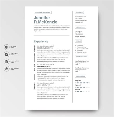 Modern Resume Template 120910 Black Resumeway