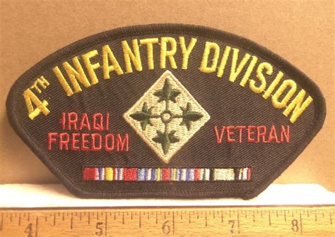 Us Army 4th Infantry Division Iraqi Freedom Veteran Embroidered