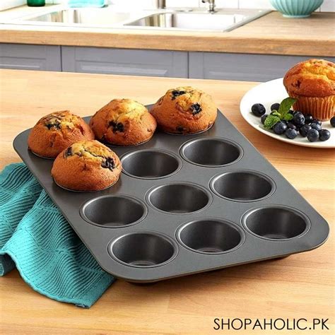 Buy 12 Cups Non Stick Muffin Cupcake Baking Tray In Pakistan