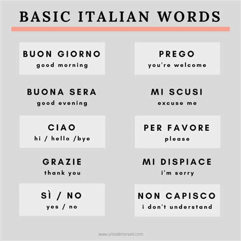 Common Italian Tourist Phrases