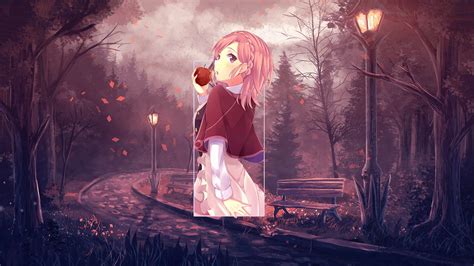 Wallpaper Gadis Anime Apple A Caramel Anime Landscape Photoshop