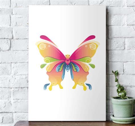 Cuadro Con Mariposas Mariposa Pintada De Colores Tenvinilo