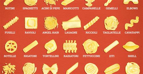 All Of The Important Types Of Pasta Noodles Illustrated