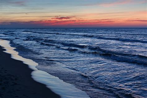 Beautiful Dramatic Sunset Seascape Stock Photo Image Of Blue Shore