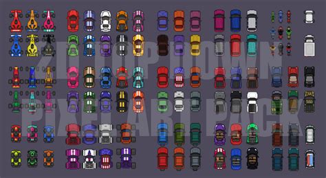 2d Top Down 180 Pixel Art Vehicles By Arludus