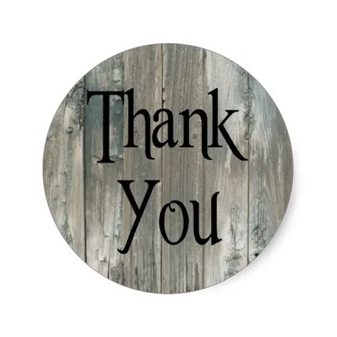 38cm Gray Distressed Wood Rustic Thank You Stickers In Stickers From
