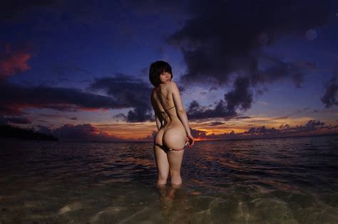 Ushijima Iiniku Tagme 1girl Asian Ass Back Bikini Bikini Pull Black Hair Butt Crack