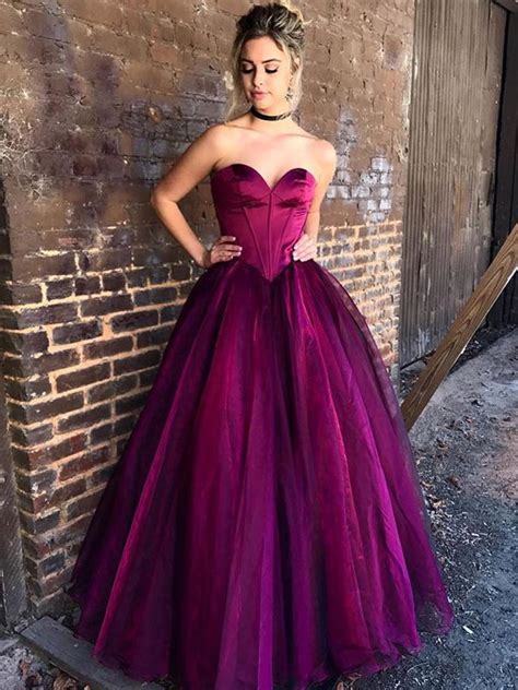 Ball Gown Prom Dresses Grape Simple Cheap Long Prom Dressevening Dres