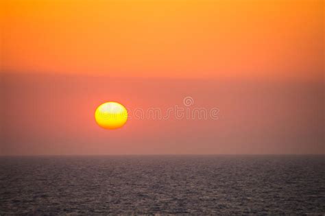 Beautiful Sunset Over The Sea Stock Photo Image Of Orange Ocean