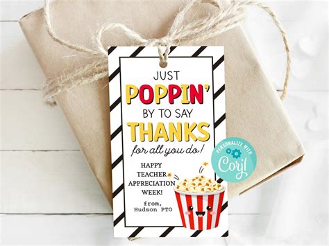 Just Popping By To Say Thanks For All You Do T Tag Popcorn T Tag