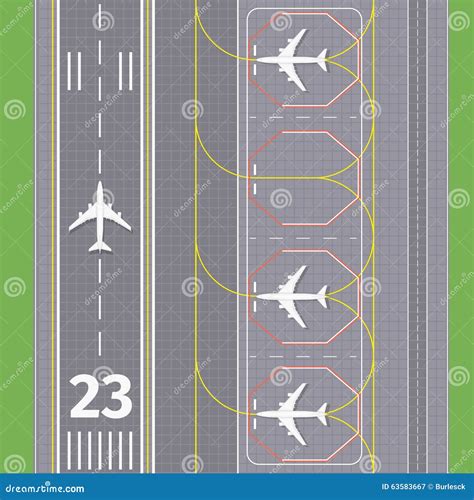 Airport Landing Strips Top View Cartoon Vector CartoonDealer Com