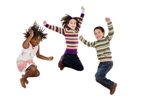 Three Happy Children Jumping At Once Center For Sustainable