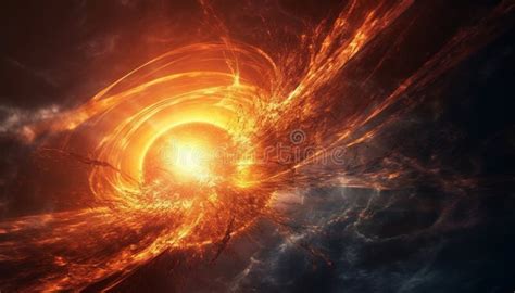 Exploding Fiery Nebula A Natural Phenomenon In Space Abstract Backdrop
