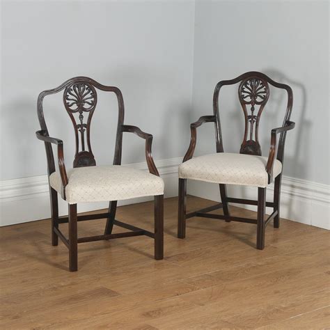 Antique english dining chairs, set of 6. Antique English Pair of Georgian Hepplewhite Style ...