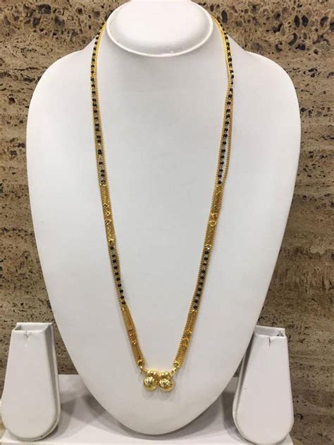 26 Inch Length Gold Plated Vati Tanmaniya Pendent Black Mani Beads