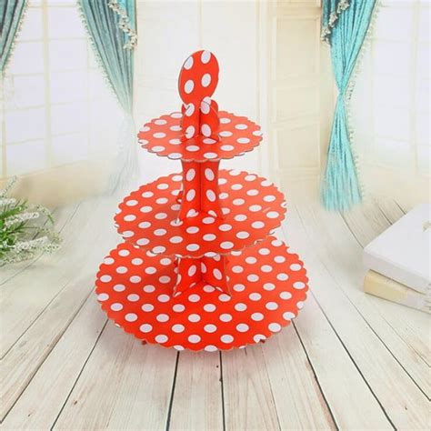 Polka Dot Cup Cake Stand Red Partymy Malaysia Online Party Pack Shop