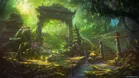 Land Of The Elves Mystical Elves Land Forest Mythical Hd Wallpaper