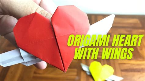 How To Make Origami Heart With Wings Youtube