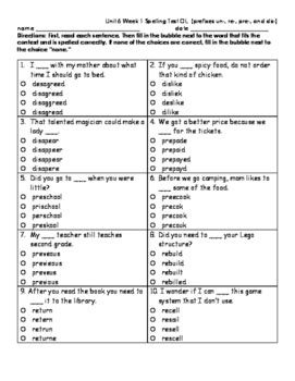 14 1 a blood test 2 stay in overnight 3 a rescue centre 4 for ten/10 years 5 special hand wash. Third Grade Reading Wonders - Unit 6 spelling test multiple choice