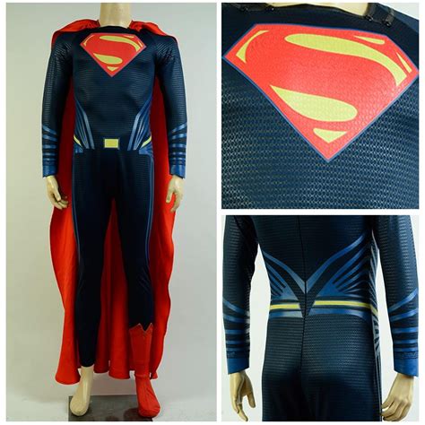 Adult Men Batman V Supermandawn Of Justice Superman Cosplay Costume Clark Jumpsuit Cloak