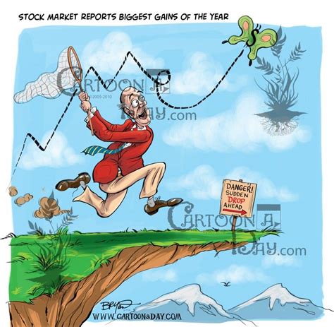 Stock Market Reports Gains Cartoon Trader Cartoon