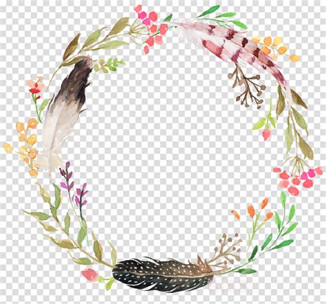 Watercolor Flower Wreath Png Free Transparent Png 663578 Dlfpt