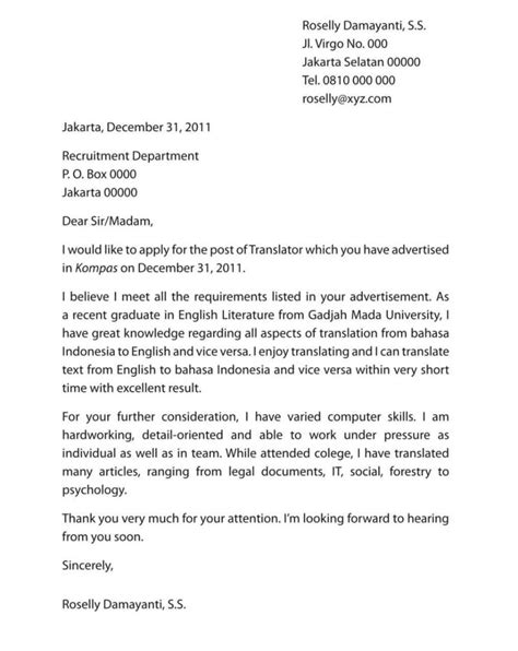 Check spelling or type a new query. 30 Contoh Surat Lamaran Kerja Bahasa Inggris Dan Artinya ...