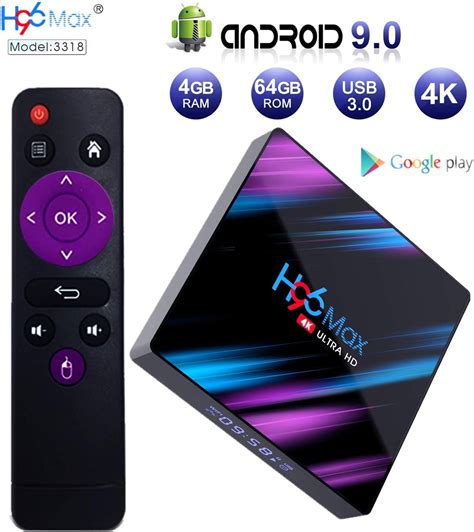 Android 90 Tv Box H96 Max 4gb 64gb Android Tv Box Usb Uk