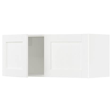 Sektion Wall Cabinet With 2 Doors White Enköpingwhite Wood Effect