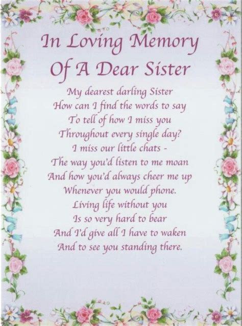 Missing My Sister In Heaven In Loving Memory Of My Sister Sister Birthday Quotes My Sister