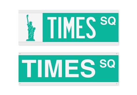 Free Times Square Street Sign Vector Download Free