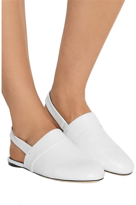 Rosetta Getty Leather Slingback Flats In White Lyst