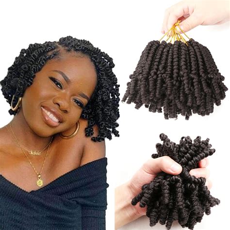 Lifabeauty 8 Packs Short Spring Twist Crochet Hair 4inch Pretwisted Passion Twist Crochet Hair