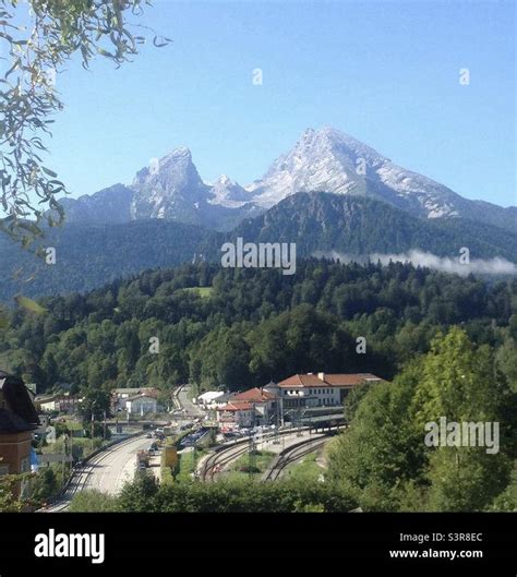 Overlooking Berchtesgaden Train Station Stock Photo Alamy