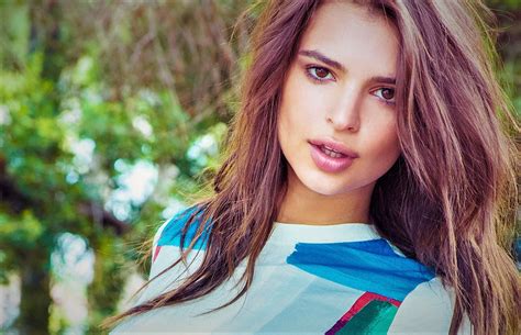 Wallpaper Emily Ratajkowski Women Model Face Portrait Dyed Hair